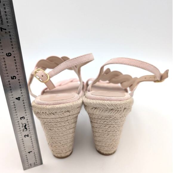 Stuart Weitzman Twist Espadrille Platform Wedge Sandal Rosewater Size US8.5 EU39 - Picture 4 of 9